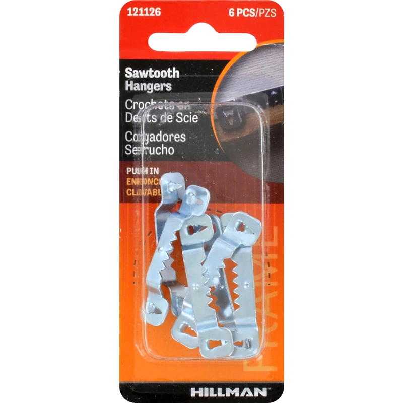 Hillman AnchorWire Steel Zinc Silver Push Pin Self-Leveling Hanger 6 pk Hillman AnchorWire Steel Zinc Silver Push Pin Self-Leveling Hanger 6 pk