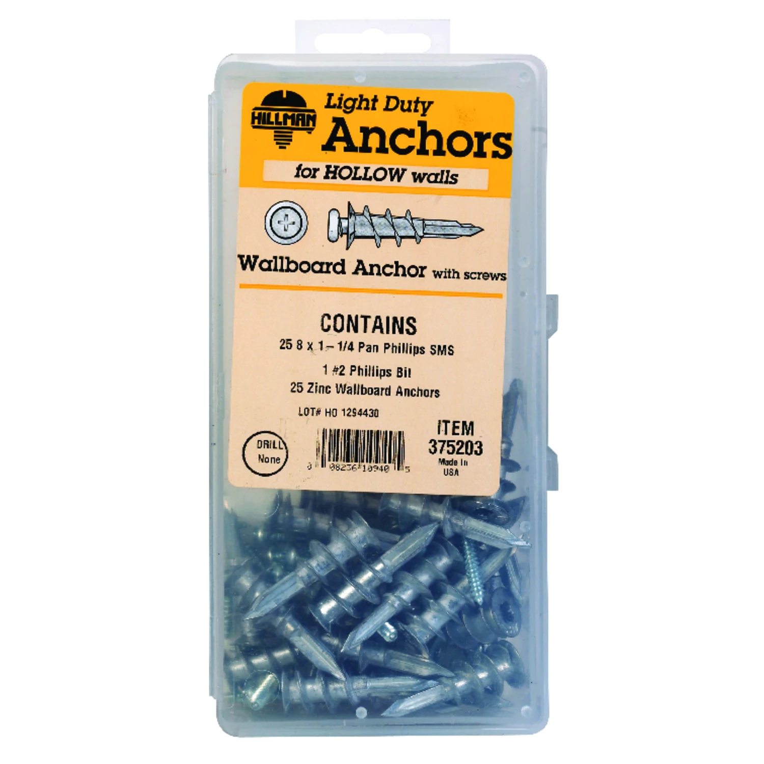 EZ Wall Anchor Kit, Zinc, 51-Pc.