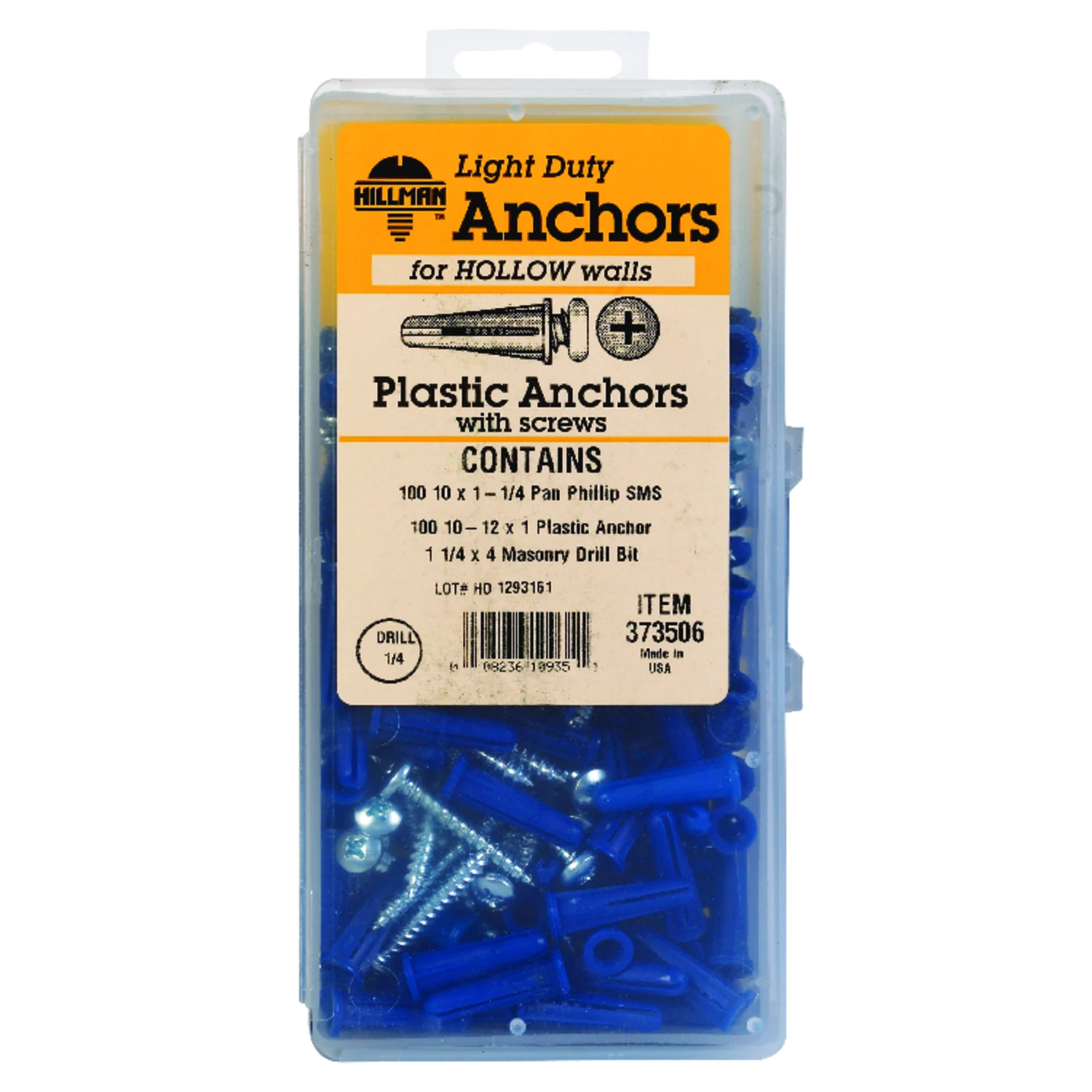 Wall Anchor Kit, Conical Plastic, 201-Pc.