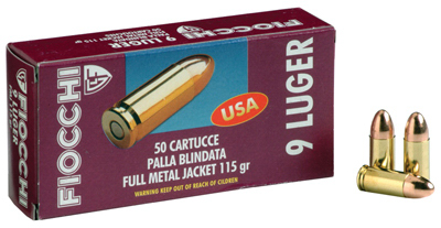 FIOCCHI 9 AP PISTOL AMMO 9MM
