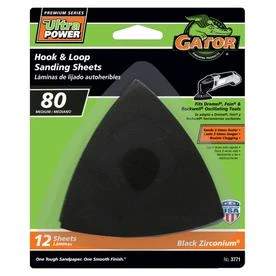 Hook & Loop Sandpaper, 80-Grit, 3 In., 12-Pk.
