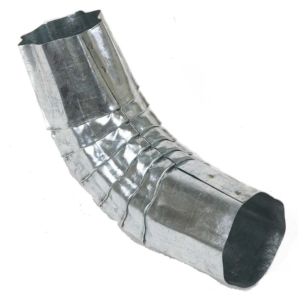 3 In. H X 3 In. W X 9 In. L Galvanized Steel Downspout Elbow