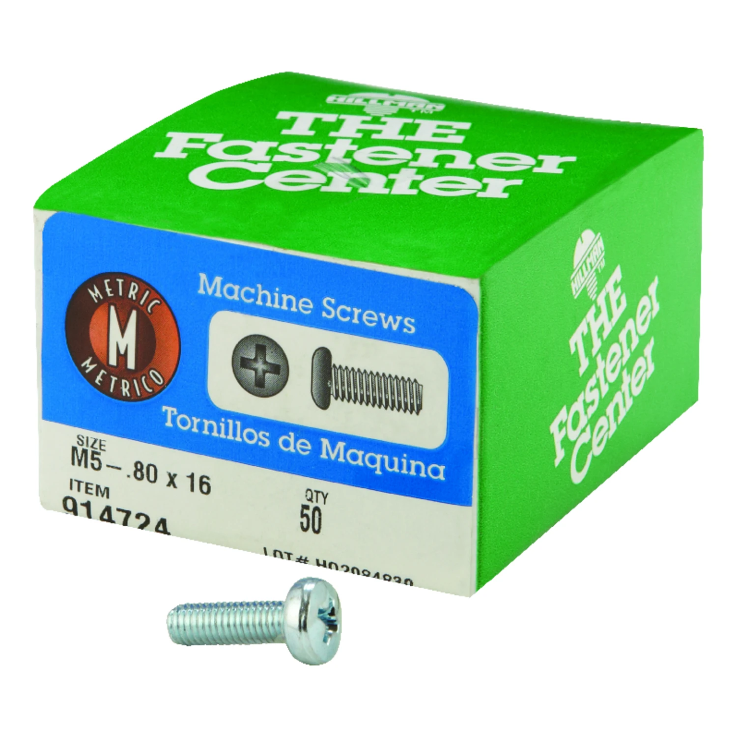 Hillman M5-0.8 mm x 16 in. L Phillips Pan Head Zinc-Plated Steel Metric Machine Screws 50 pk