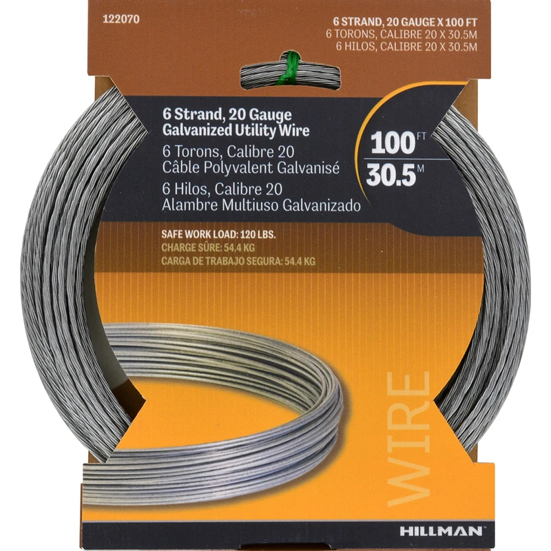 20-Gauge Galvanized Steel Wire, 100 Feet Length, Rust Resistant