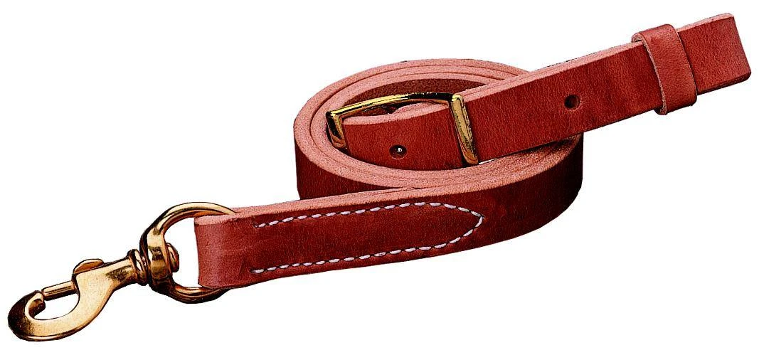 1" X 40" Weaver Crafted Durable Harness Leather Tie Down Strap With Brass Hardware