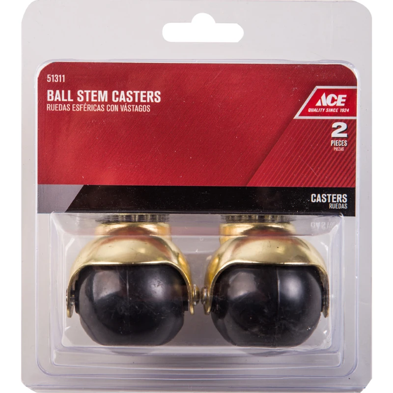 Ace 2 in. Dia. Swivel Hooded Ball Caster with Stem 80 lb. 2 pk