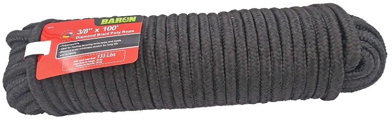 52218 3/8 Inch X 100 Feet Black Diamond Braided Polypropylene Rope