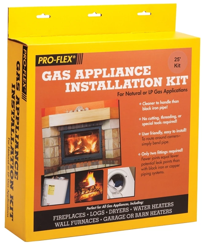 1/2" X 25' Single Gas Appliance Installation Kit - Model Pfsagk-2000c