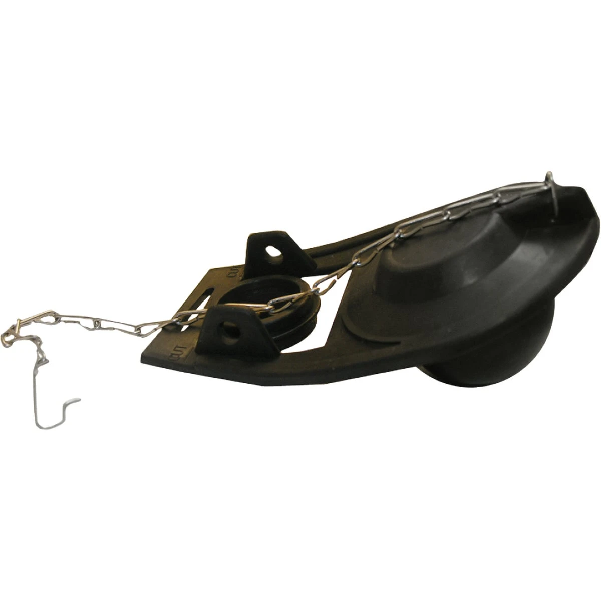 Universal Black Rubber Toilet Flapper With Chain, 4.7 In. L X 2.9 In. W