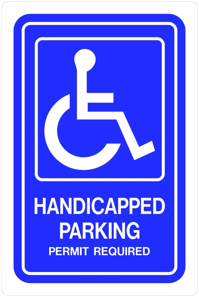 841132 12 X 18 In. Handicap Parking Sign - Durable Plastic - 5 Piece Set