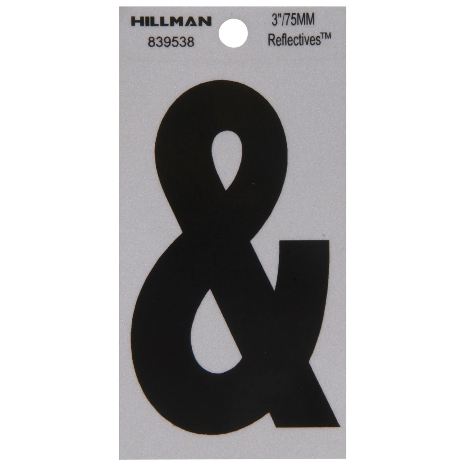 HILLMAN 3 in. Reflective Black Vinyl Self-Adhesive Special Character Ampersand 1 pc