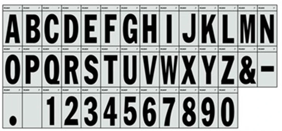 1" C BLK/SLV REFLECT LETTER