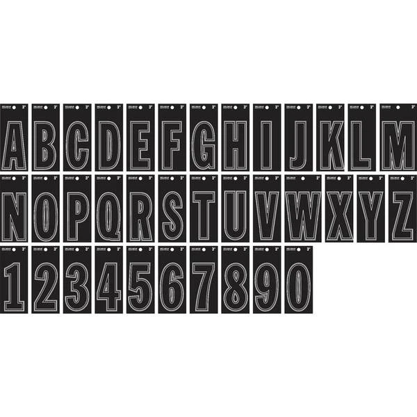 T - 3 in. Vinyl Die-Cut Black Letters & Numbers