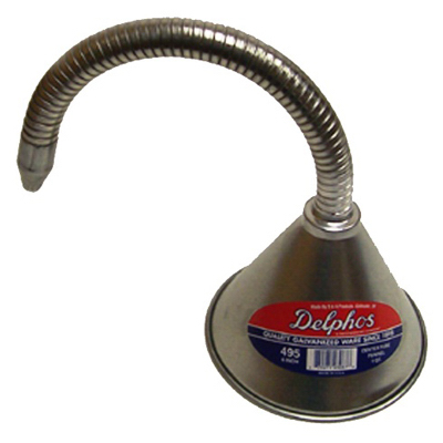 1 Quart Galvanized Steel Transmission Funnel With Flexible Spout And Strainer