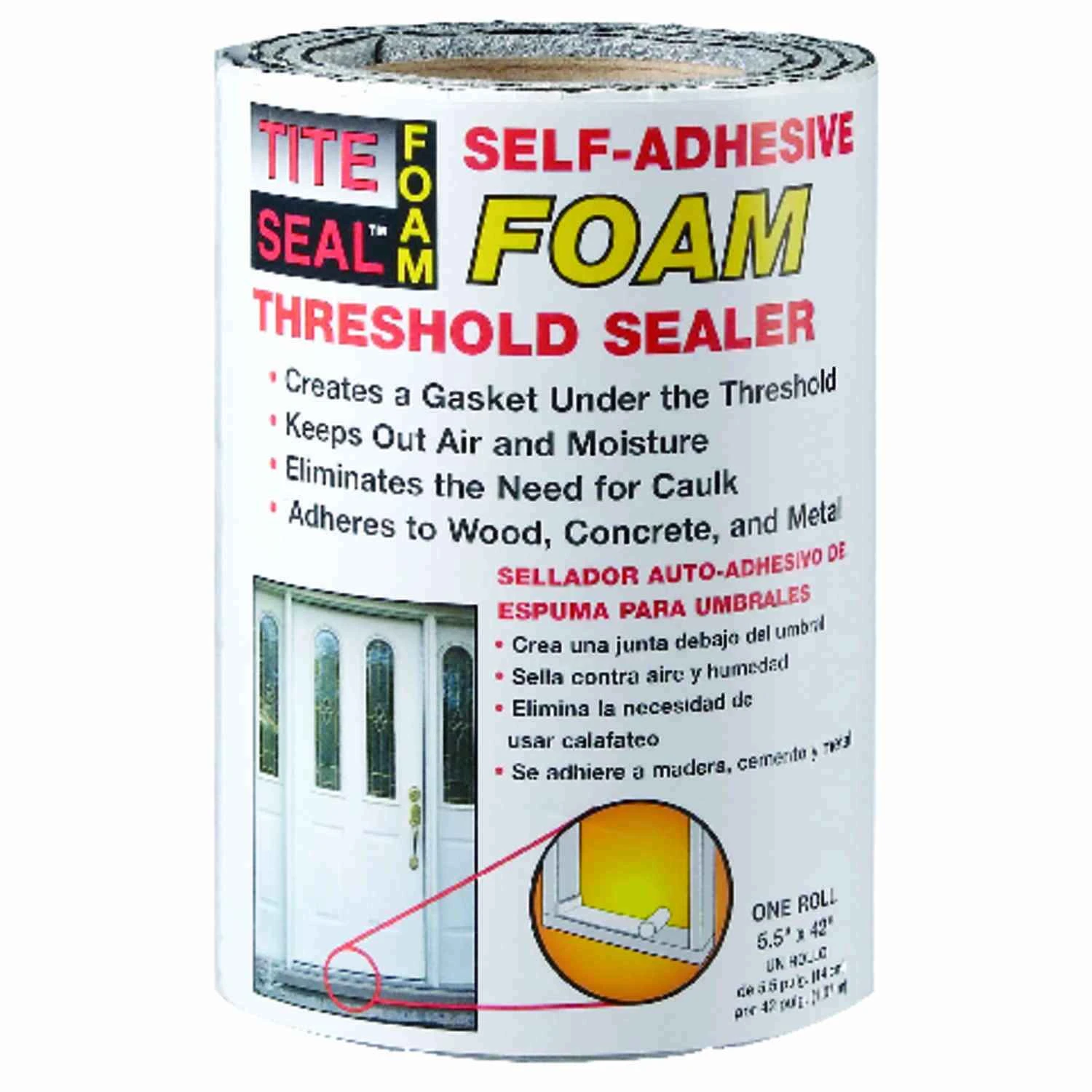 5-1/2 In. W X 3 Ft. L Self-adhesive Foam Threshold Sealer Clear