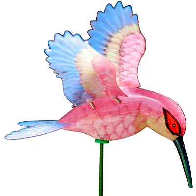 Hummingbird Garden Stake, 7-inch Color Assorted Lawn Ornament