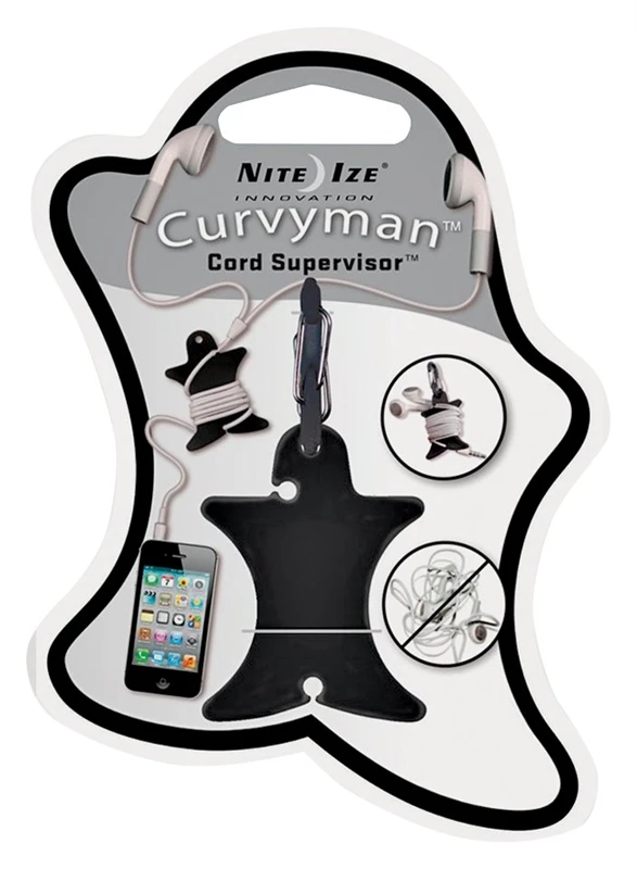 Curvyman Cord Supervisor - 2.9 In. Black Plastic Earbud Holder
