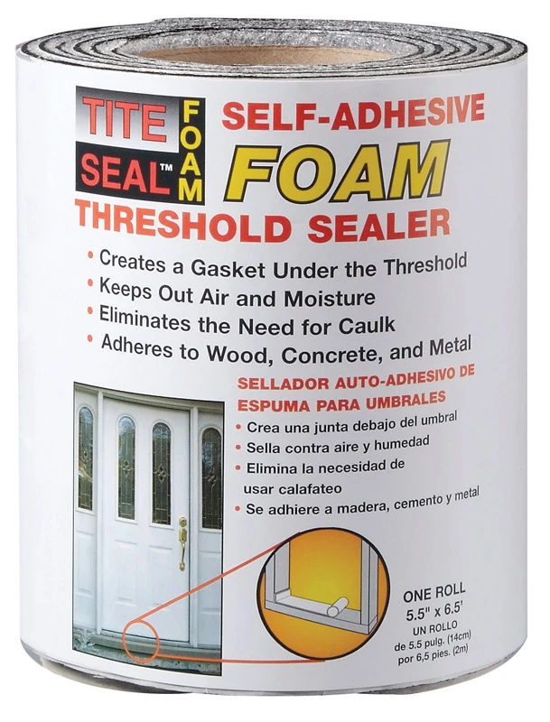 5-1/2 In. W X 6-1/2 Ft. L Self-adhesive Foam Threshold Sealer Clear