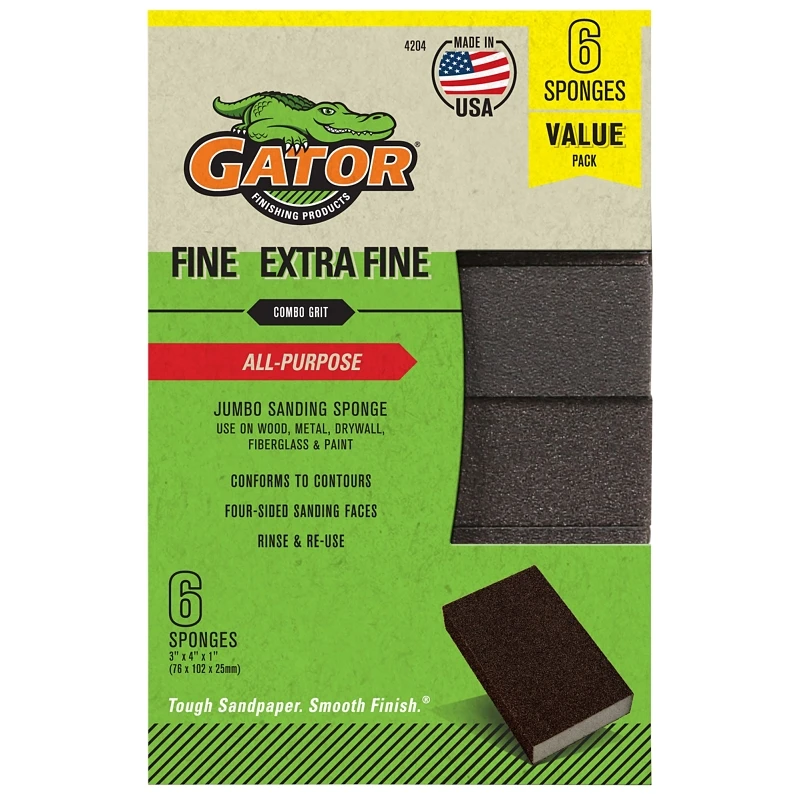 Sanding Sponge, Extra Fine/Fine, 3 x 4-In., 6-Pk.
