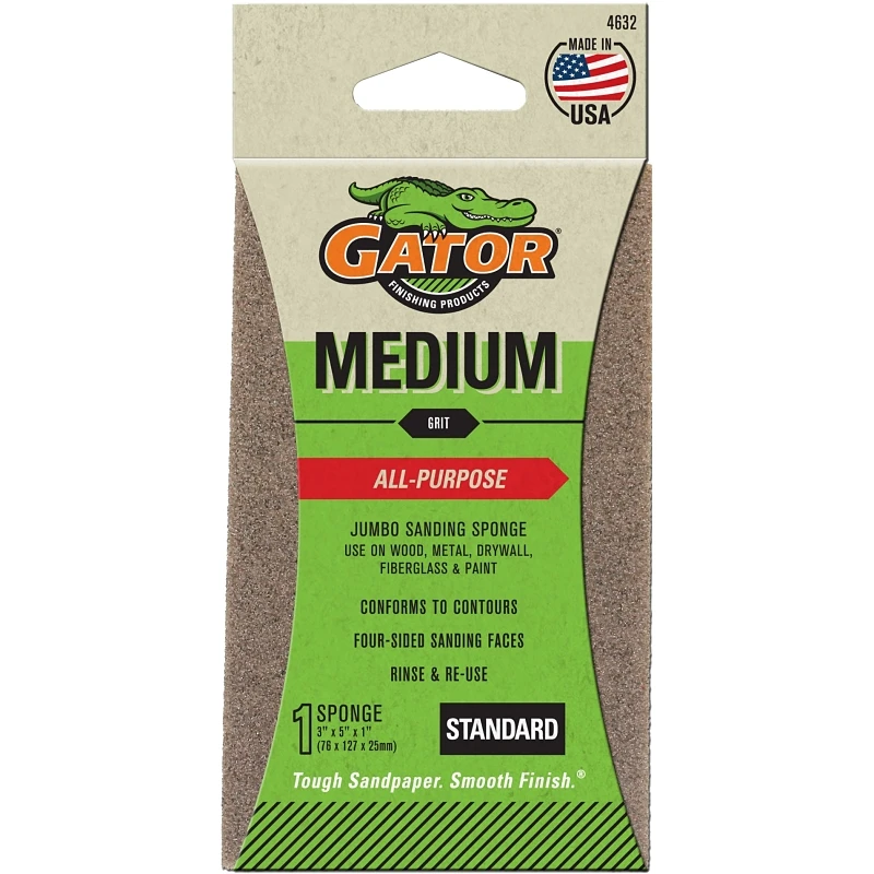 Jumbo Sanding Sponge, 60-grit, 3x5-inch For Wood, Metal, And More