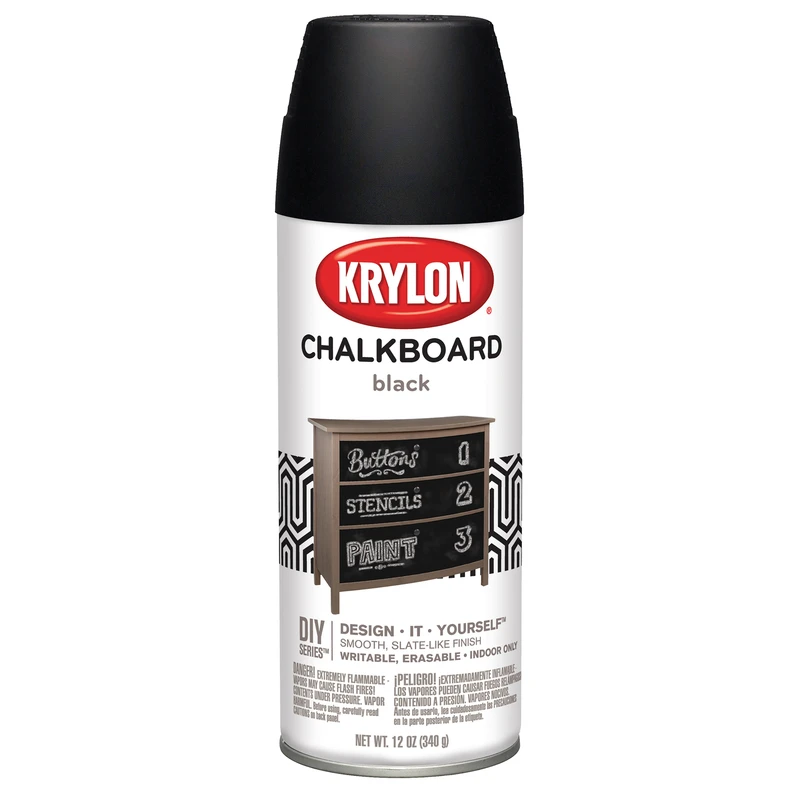 12 Oz. Krylon Flat Black Chalkboard Spray Paint For Smooth Finish