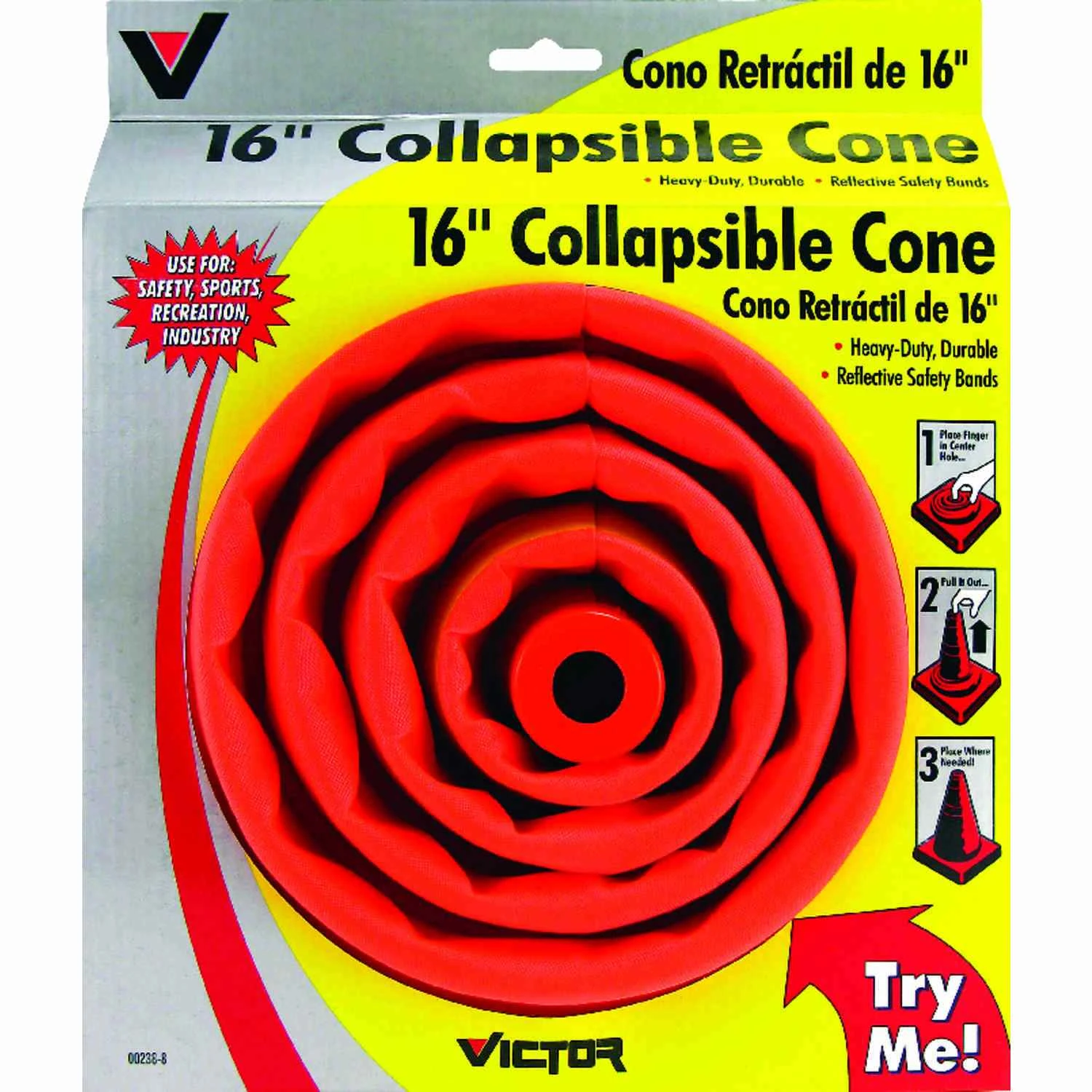16-inch Collapsible Sport And Safety Cone - Heavy Duty Reflective Design