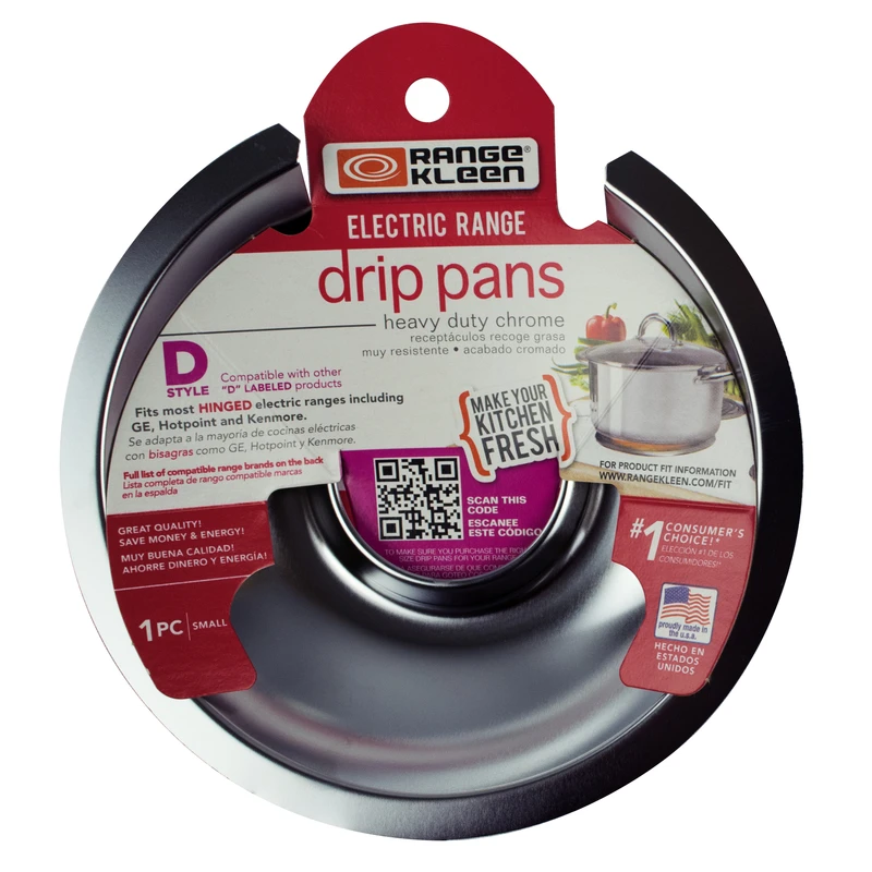 Electric 6" Style D Round Chrome Drip Pan For Hinged Ranges