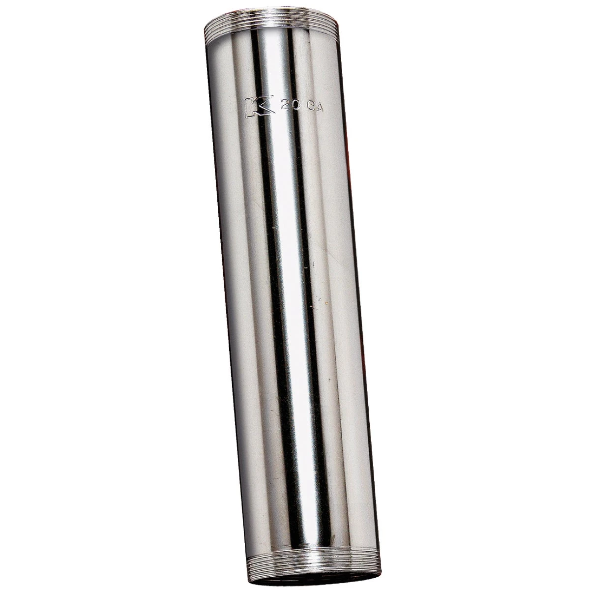 Chrome Plated Threaded Drain Tube, 1 and 1 Quarter Inch Diameter by 12 Inch Length
