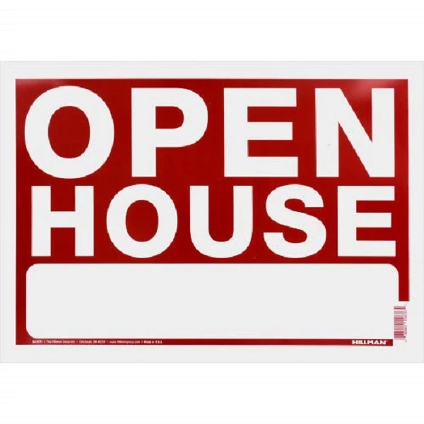 Open House Sign with Red and White Frame, 20 by 24 Inches