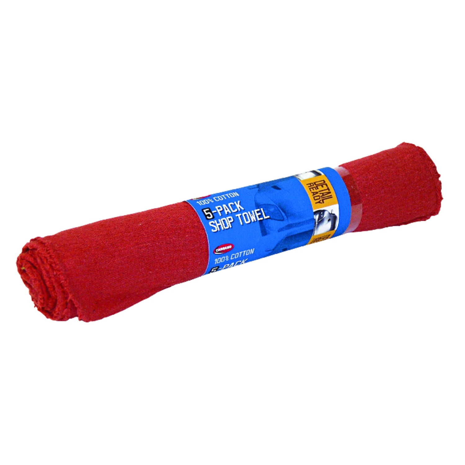 Shop Towel, Red Cotton, 13 x 14 In., 5-Pk.