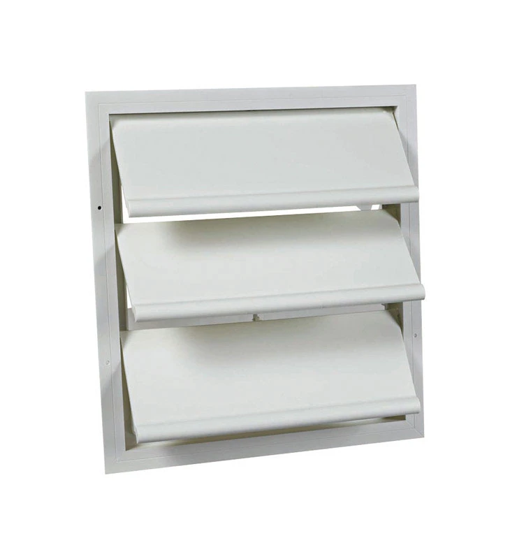 16 In. H X 17.5 In. W X 17.8 In. L White Plastic Automatic Gable Shutter