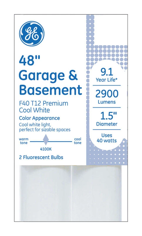 Garage & Basement Fluorescent Bulb, 40 Watt, 2-Pk.