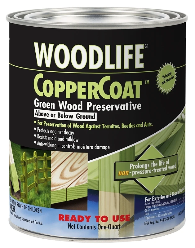 Water-based Coppercoat Green Wood Preservative, 1 Quart