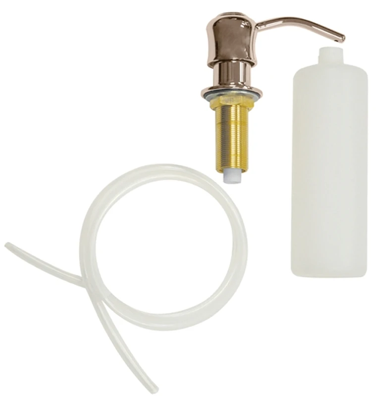Kitchen Sink Soap Dispenser With Curved Nozzle, Brushed Nickel Finish
