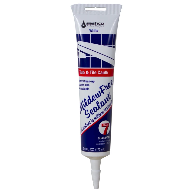 Mildew-free Tub & Tile Sealant, White, 6 Oz. - Sashco Model 11062