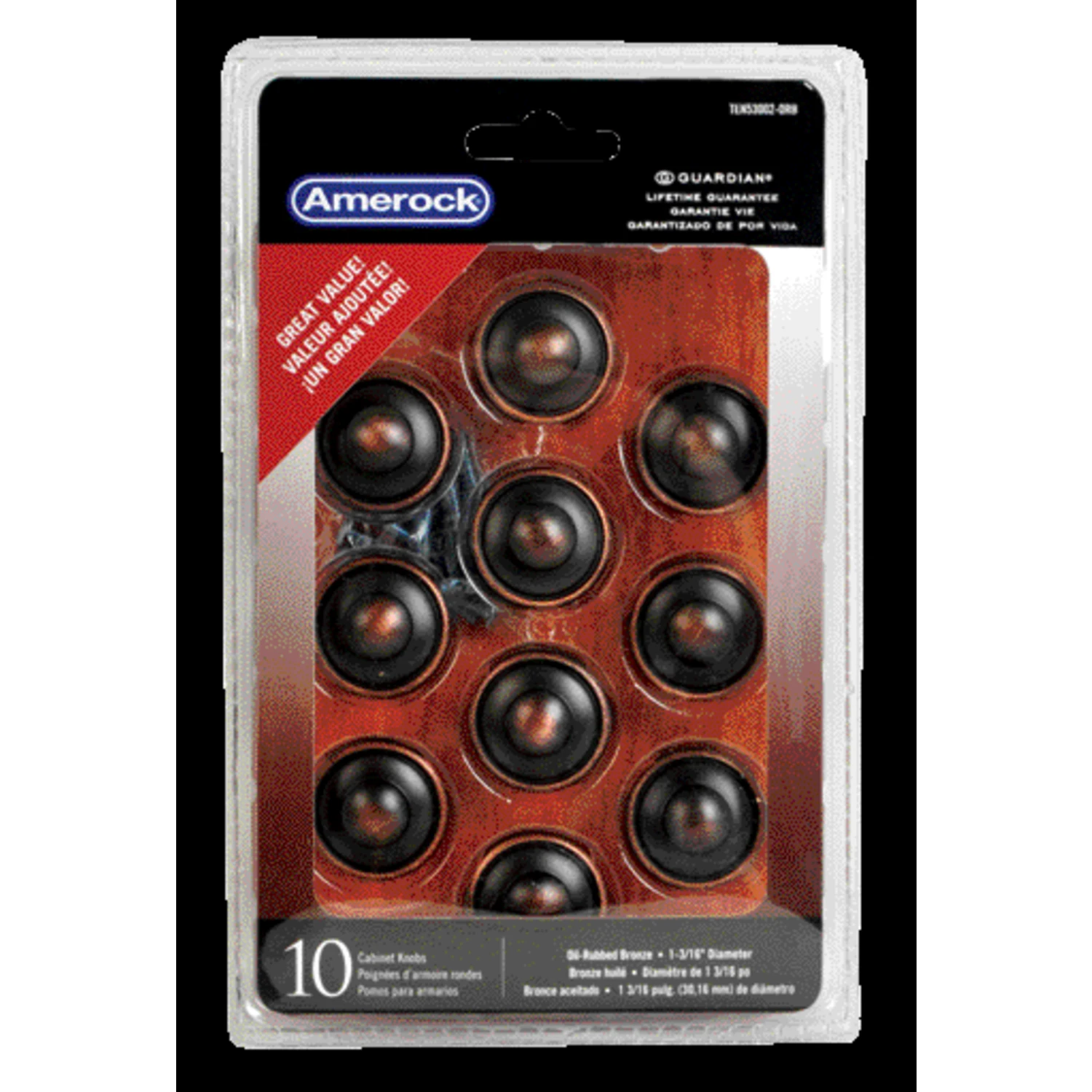 Amerock Allison Round Furniture Knob 1-3/16 in. Dia. 1 in. Oil-Rubbed Bronze 10 pk