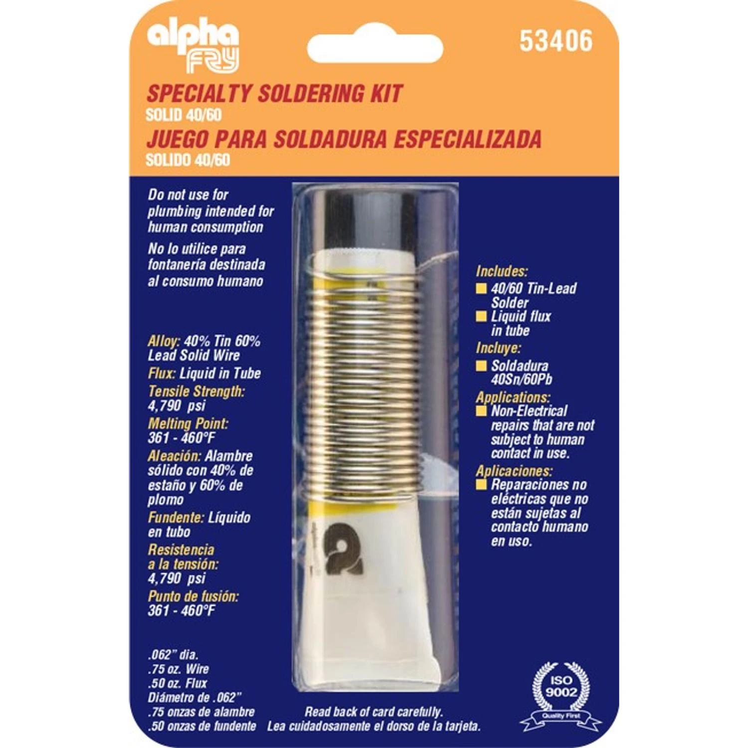 Non-electrical Repair Flux 0.62 In. D Tin/lead 40/60
