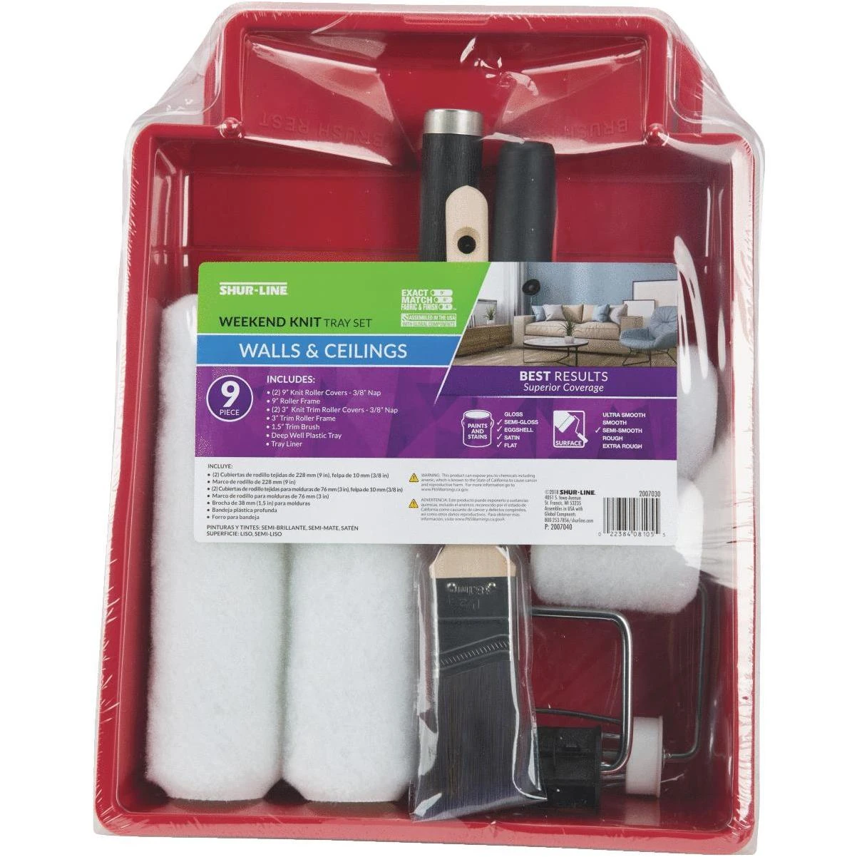 Premium 9-pc. Paint Set With Roller Covers And Angle Brush