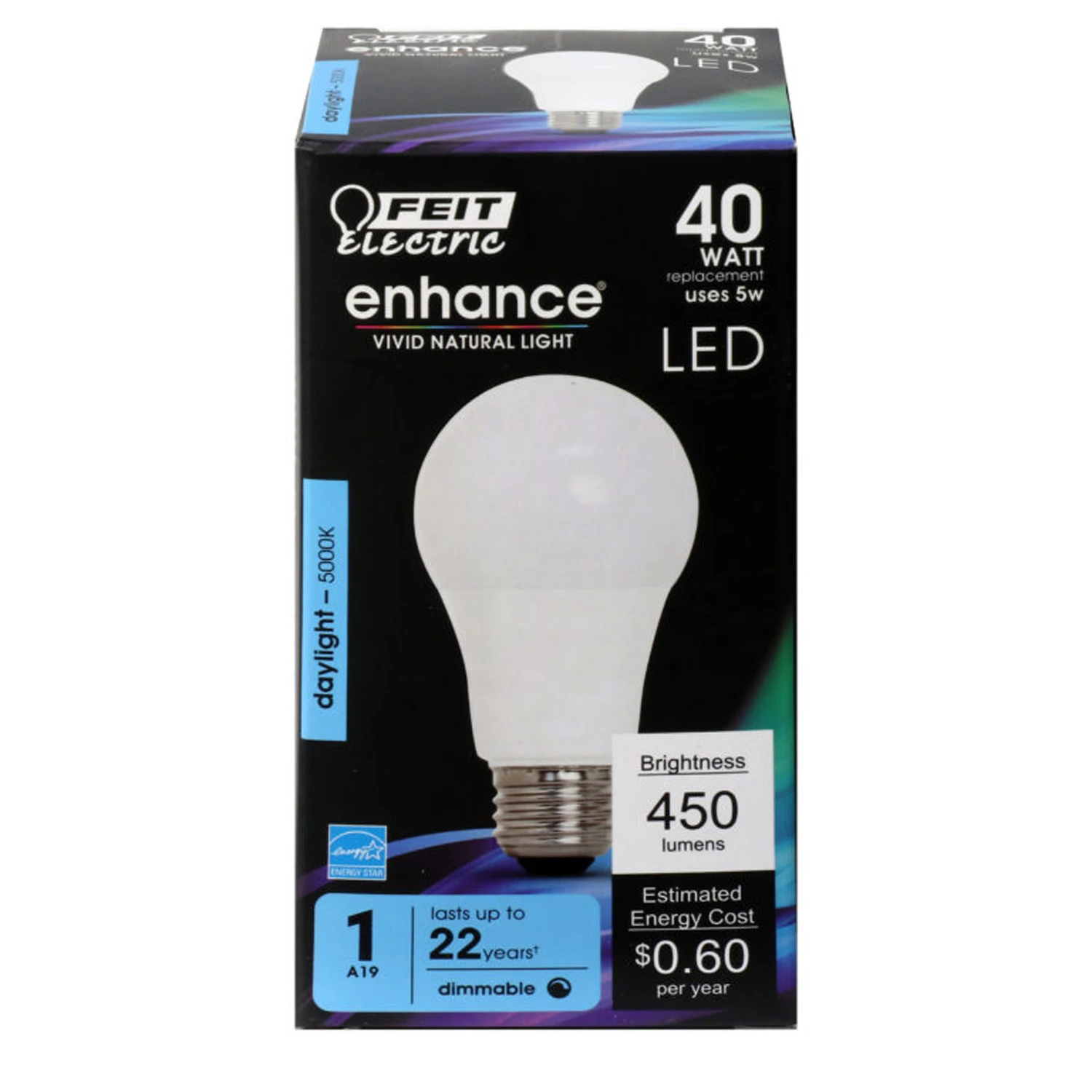 40-Watt Equivalent A19 Dimmable CEC LED ENERGY STAR 90+ CRI Light Bulb, Daylight