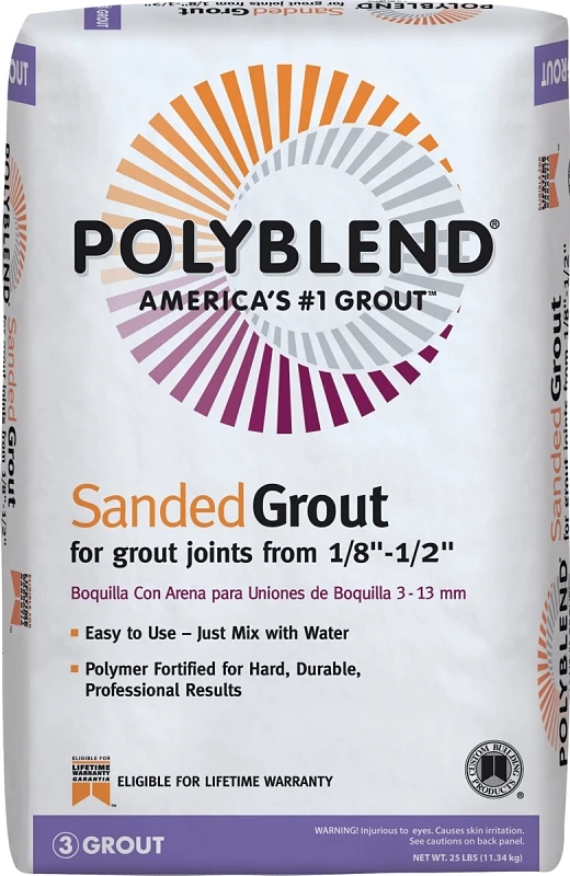 Sanded Grout, Bone Color, 25 Pounds For Floors And Walls