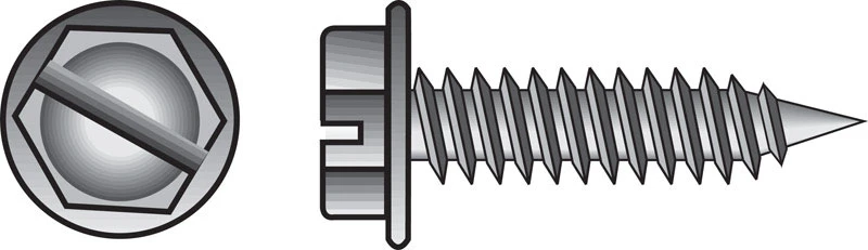 Hillman 8 in. x 3/4 in. L Slotted Hex Washer Head Zinc-Plated Steel Sheet Metal Screws 100 1