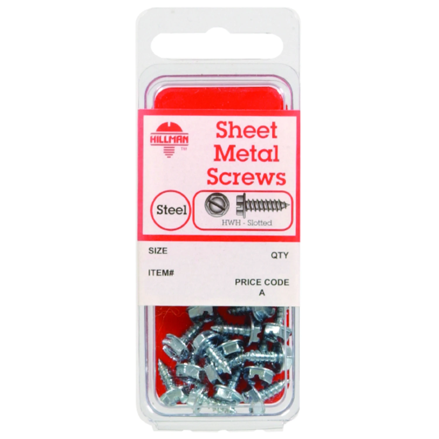Hillman 10 Sizes x 3/4 in. L Slotted Hex Washer Head Zinc-Plated Steel Sheet Metal Screws 8 pk