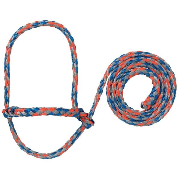 Adjustable Livestock Poly Rope Halter For Sheep And Goats, 7/16" X 4'