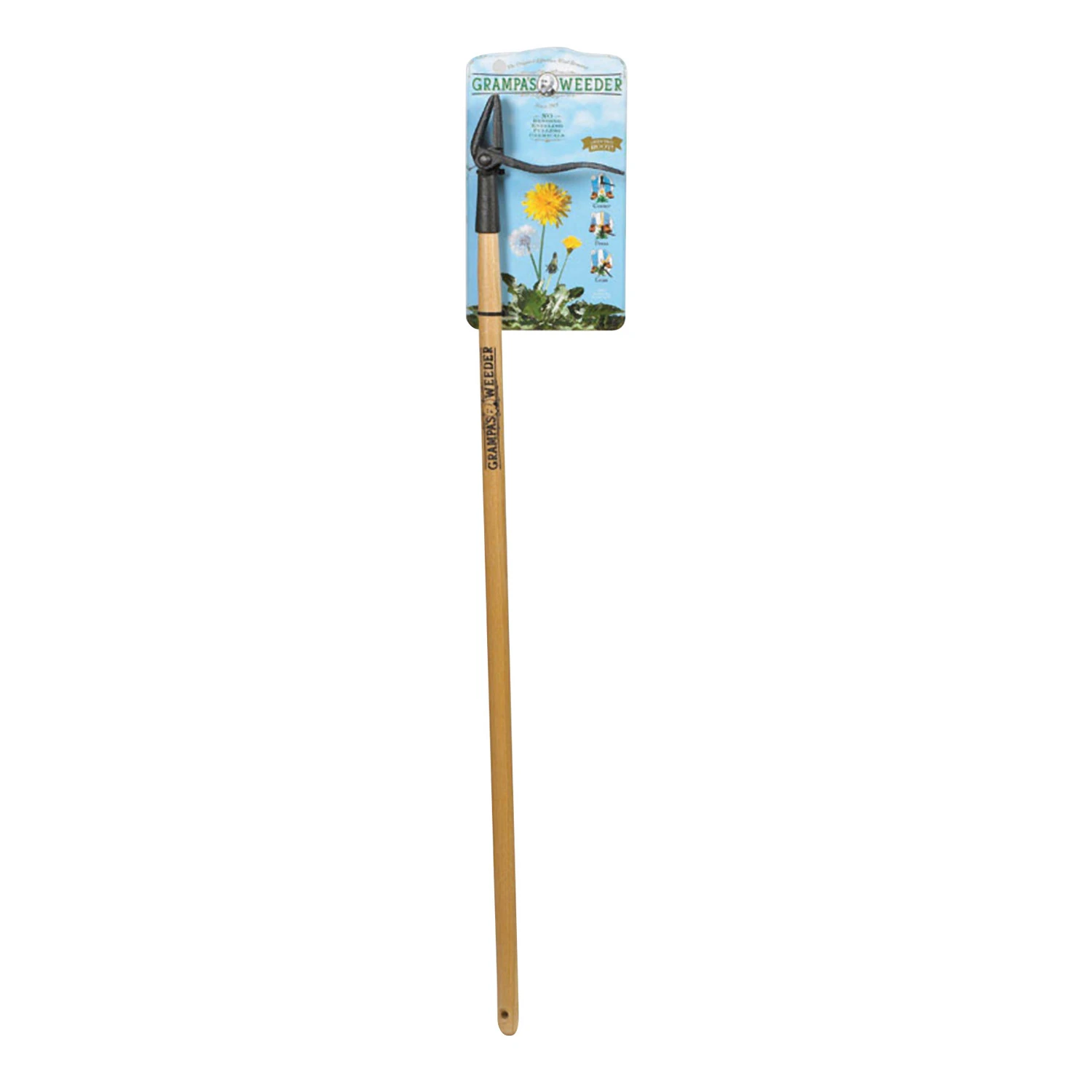 Grampa's Weeder 44 In. Steel Weeder With Wood Handle For Effortless Weed Removal
