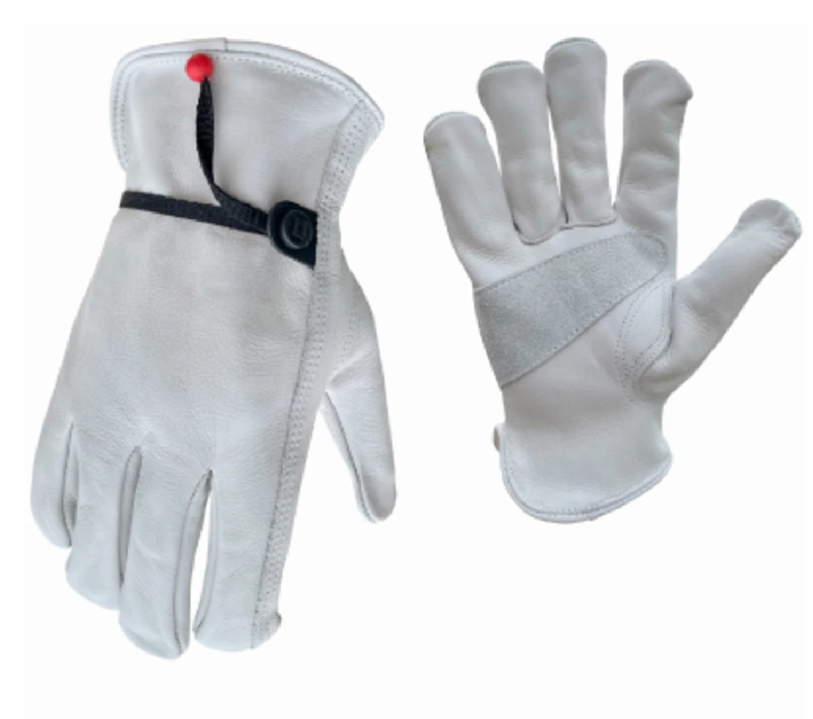 Grain Cowhide Leather Work Gloves, Medium Size, Model 98451-26