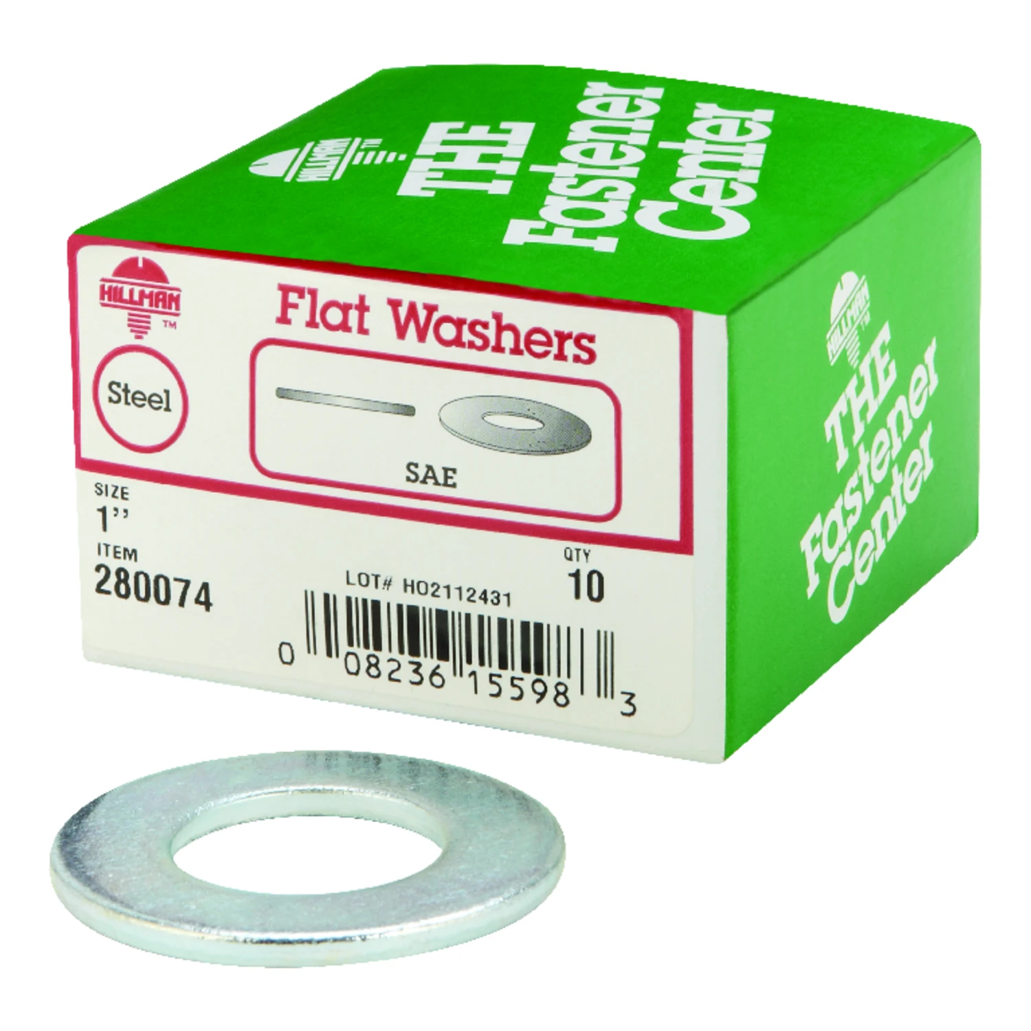 HILLMAN Zinc-Plated Steel 1 in. SAE Flat Washer 1 pk