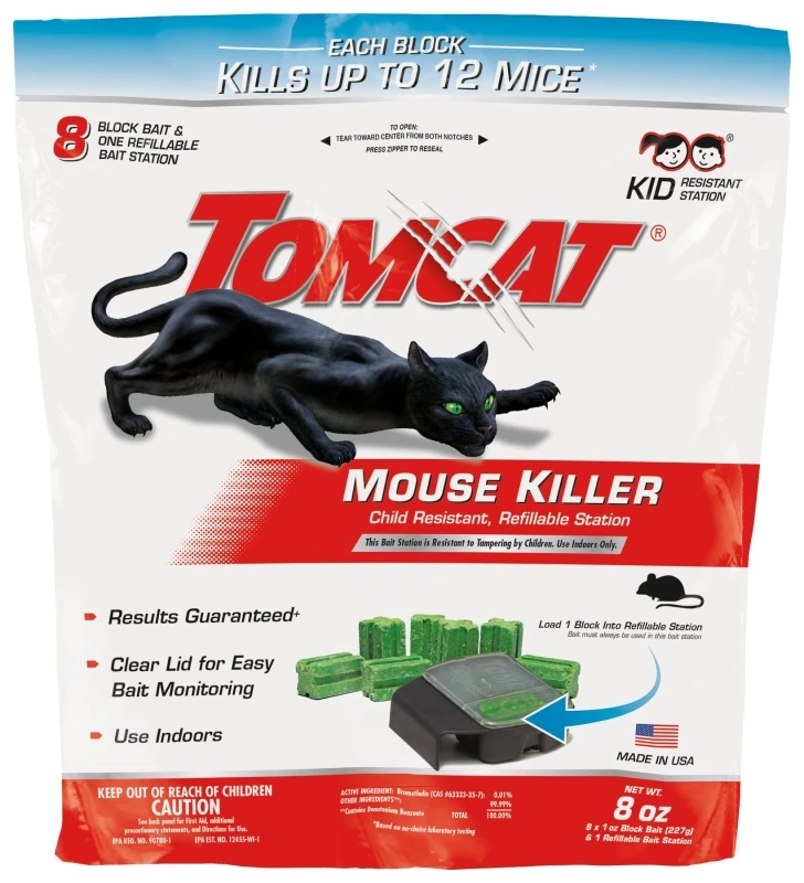 Tier 3 Refillable Mouse Bait Station With Eight 1 Oz. Refills