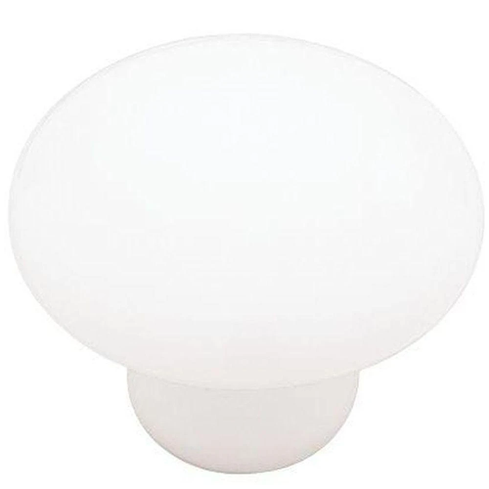 1 and 3/8 Inch White Ceramic Round Cabinet Knob