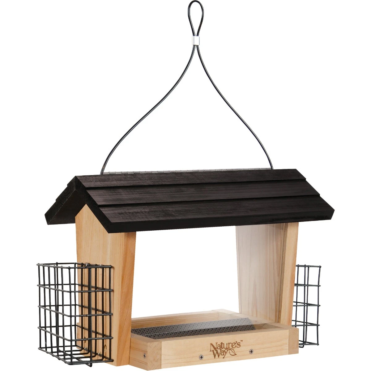 6 Qt. Cedar Hopper Bird Feeder With Suet Cages - Model Cwf19