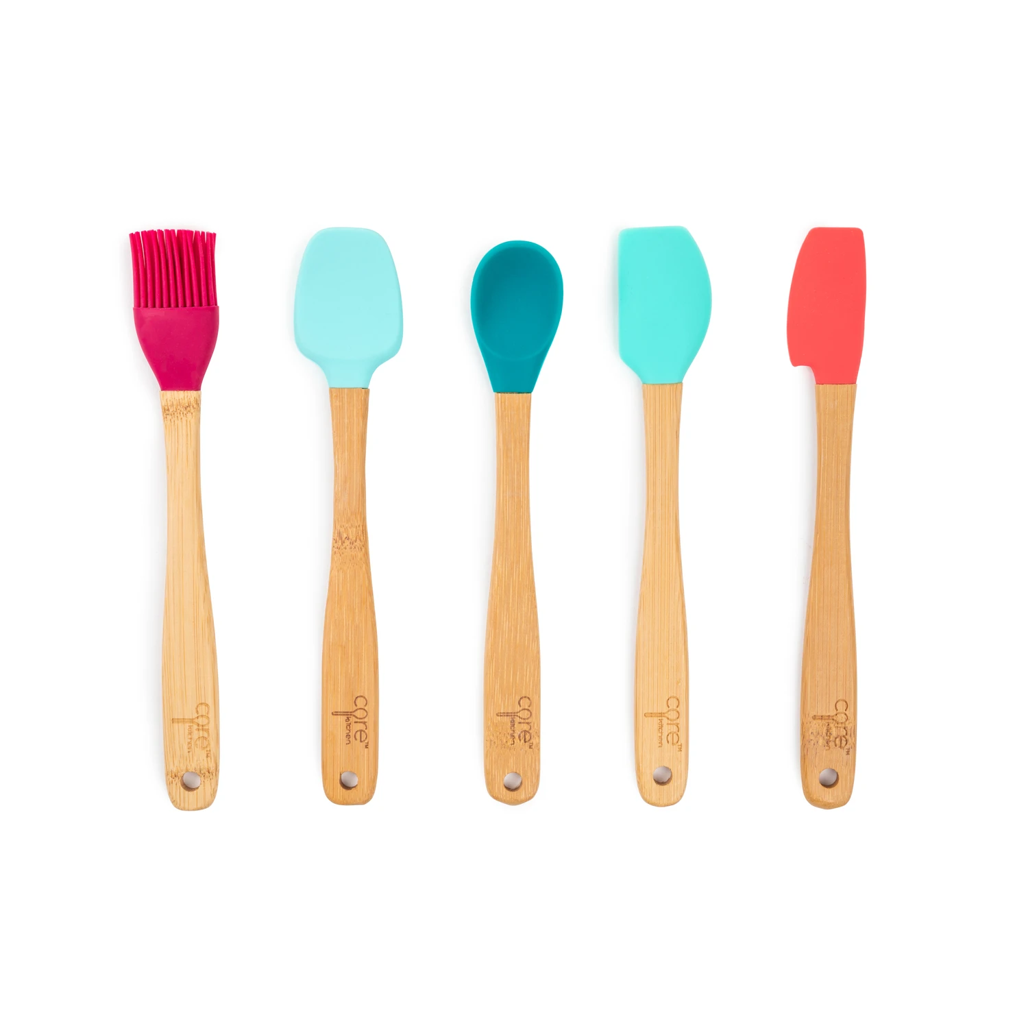 Bamboo And Silicone Mini Utensils Set - Assorted Tools